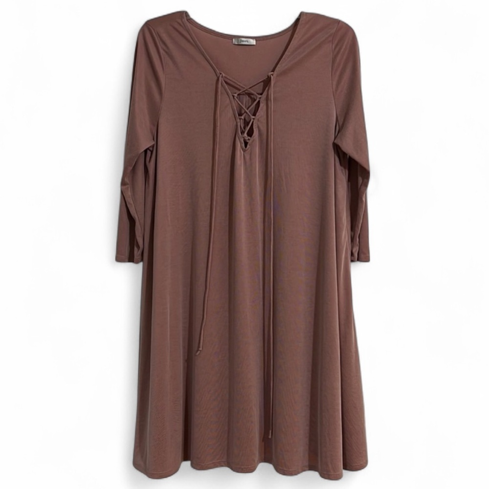 Jodifl Boutique Ladies Mauve Color Dress W Front Tie Up Details (fits like L)